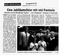 Unser Jubilum in den Ruhr Nachrichten